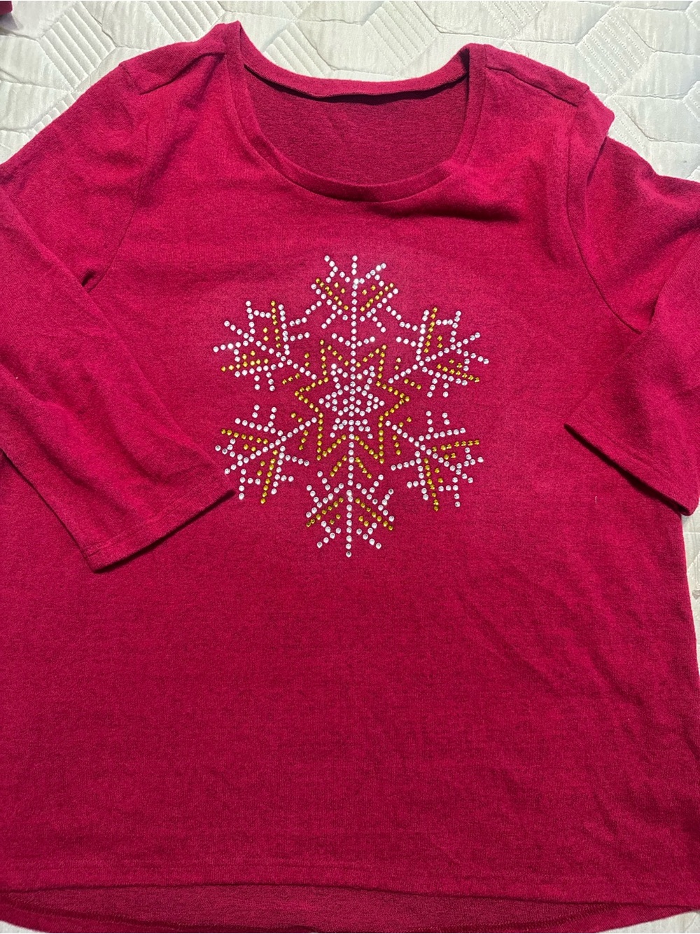 Torrid Crewneck Sweater with Snowflake Stud Bling Design